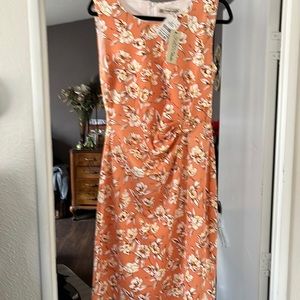 Peach floral dress new lined large